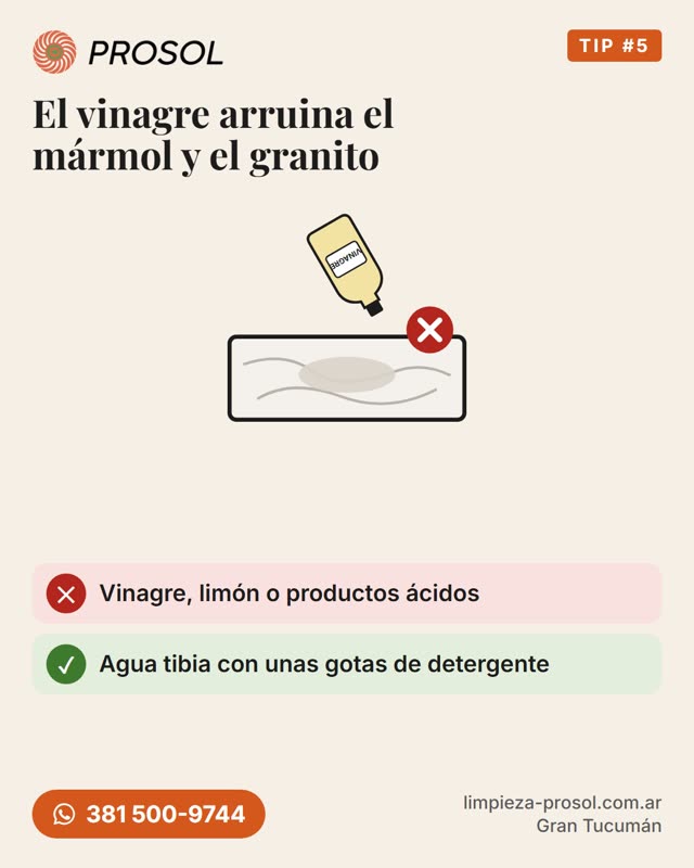 Ilustración: el vinagre mancha el mármol