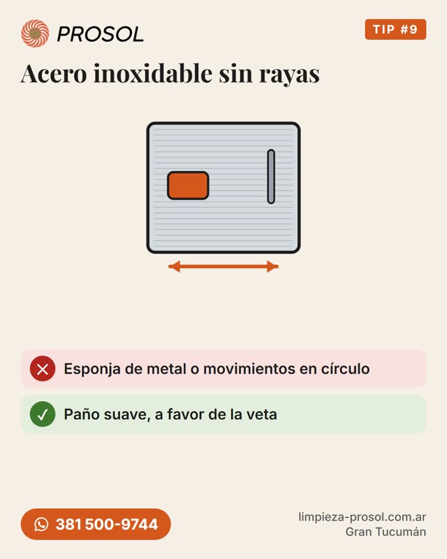Ilustración: limpiar el acero a favor de la veta