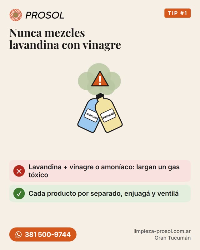 Ilustración: lavandina y vinagre no se mezclan